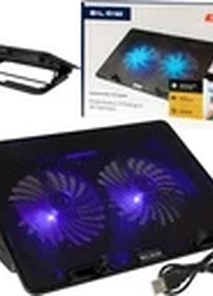 Охолоджувальна підставка для ноутбука 12-17 розмірів, 2 usb-вентилятори зі світлодіодними дисками