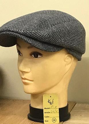 Кепка чоловіча реглан гаврош хуліганка вовняна сіра демісезонна comfort heads весняна осіння слімтекс 61