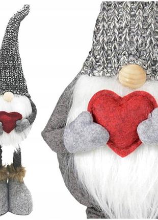 Скандинавский эльф рождественский гном на телескопических ножках серый