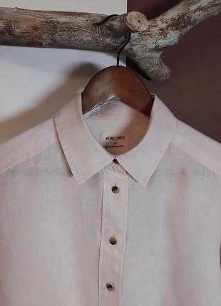 Льняная рубашка pure linen marks &amp; spenser женская новая