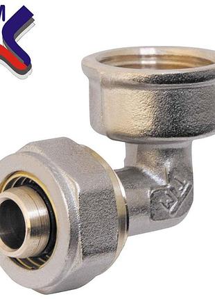 Угол с внутренней резьбой для металлопластиковой трубы l16*1/2в (неразборной)