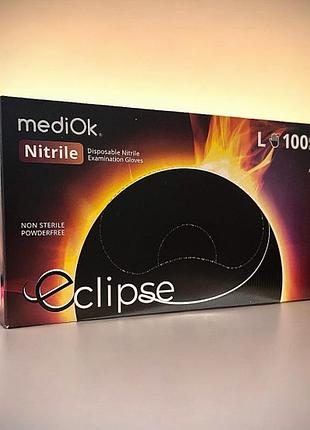 Рукавички нітрилові супер щільні 5,2гр чорні mediok eclipse l 100шт