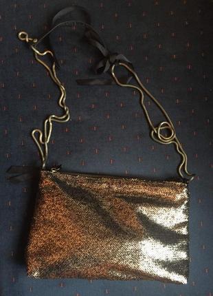 Шикарная вечерняя сумочка от promod с пайетками2 фото