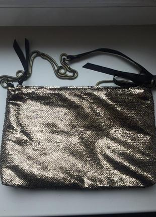 Шикарная вечерняя сумочка от promod с пайетками5 фото