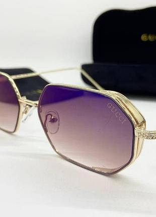 Стильні сонцезахисні окуляри g*cci многогранники різні кольори синій