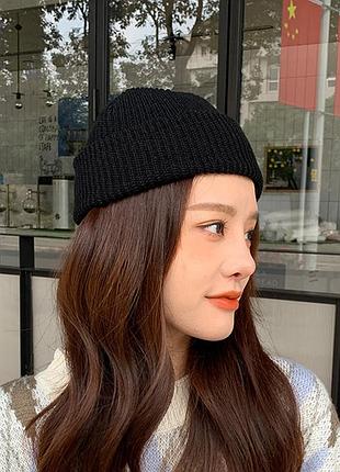 Шапка "x" polo вязаная короткая бини beanie docker докер ка до ушей как у монатика кусто леона зима осень
