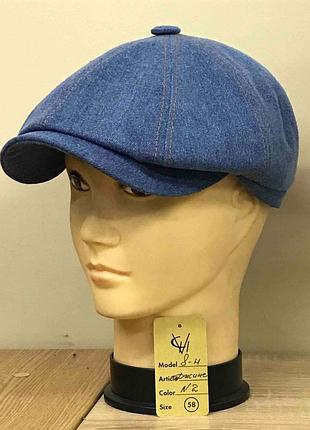 Кепка мужская восьмиклинка хулиганка джинсовая синяя демисезонная comfort heads весення осенняя слимтекс 57