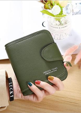 Женские кошельки - эко кожа болотный forever 10х11х2 портмоне, бумажник( 3284 )