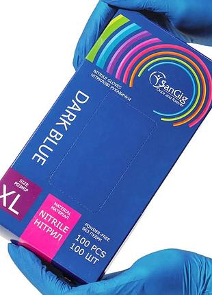 Рукавички нітрилові xl (9-10) sangig, щільність 3.5 г. - сині (100 шт)