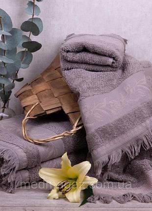 Полотенце махровое aisha для лица 70*140 blome (рис эффект, с бахромой)