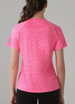 Спортивная футболка розовый меланж женская тренировочная футболка xl