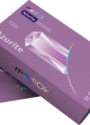 Рукавички нітрилові mediok azurite розмір m 100 шт світло-фіолетові