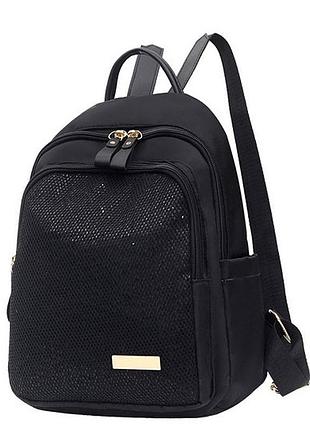Рюкзак жіночий нейлоновий чорний( 6341 )