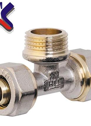 Тройник с наружной для металлопластиковой трубы т16*1/2н*16 (неразборной)