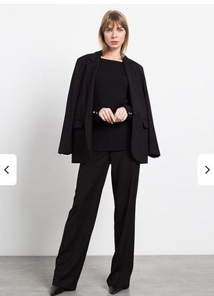 Джемпер с камушками рубчик черный вискоза брендовый twin-set