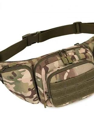 Сумка-бананка тактична нагрудна під пістолет мультикам