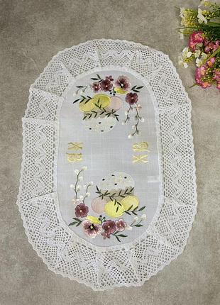 Салфетка пасхальна на кошик з вишивкою 60*40 см