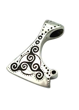Подвеска в виде кельтского топора из бронзы ручное литье посеребренная бронза