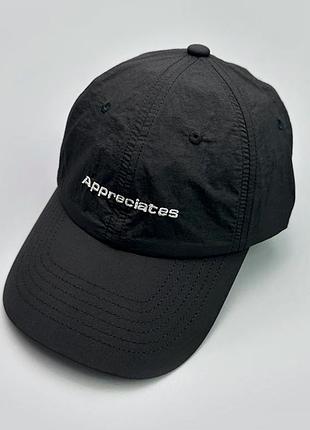 Кепка бейсболка логотип appreciates з вигнутим козирком чорний, унісекс wuke one size