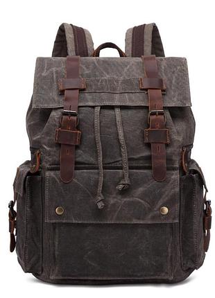 Рюкзак мужской городской gfavor 5358 влагостойкий износоустойчивый винтажный 35л цвет темно-коричневый