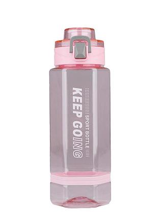 Бутылка для воды на 760 мл фляга прозрачная для напитков с дозатором и ремешком