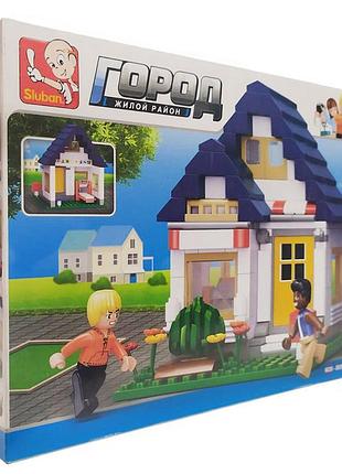 Конструктор sluban город "дом с синей крышей" m38-b0569
