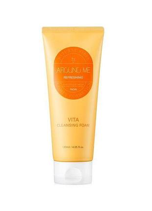Освежающая пенка для умывания welcos around me refreshing vita cleansing foam 120 мл