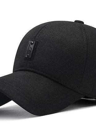 Бейсболка кепка с логотипом fs мужская утепленная демисезон цвет черный