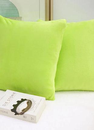 Наволочка 45 на 45 чохол на подушку, декоративні наволочки на диванні подушки мікрофібра салатовий