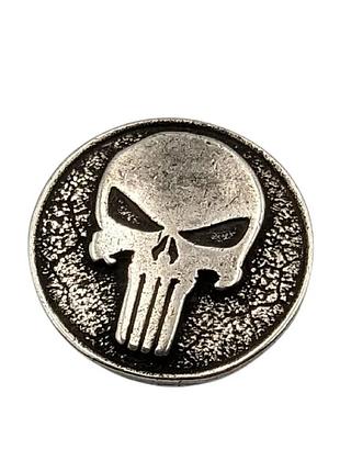 Бусина для паракорда punisher из бронзы ручное литье посеребренная бронза