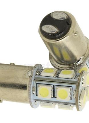 Лампы стоп габарит задний ход 1157 ba15s p21w 13 led дувхконтактные (теплый белый)