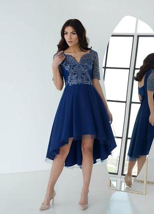 Платье 399 синий на синем odis 38 (р)