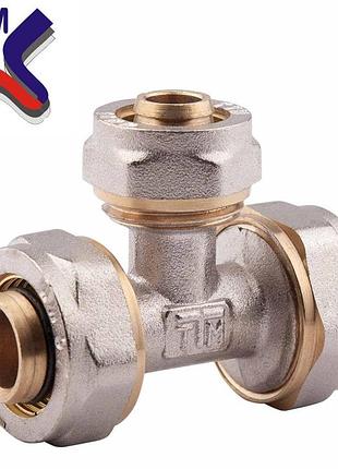 Тройник зажимной для металлопластиковой трубы т20*16*20 (неразборной)