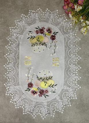 Салфетка пасхальна на кошик з вишивкою 60*40 см