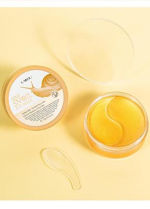 Гідрогелеві патчі для шкіри навколо очей с золотом та муцином равлика gold snail eye mask, 60 шт