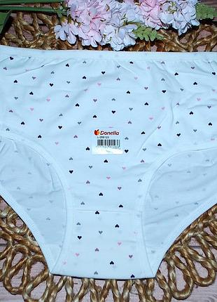 Трусики высокая посадка л donella донелла брифы макси батал сердечки
