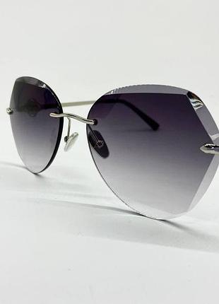 Жіночі сонцезахисні окуляри безоправние з градієнтом сірі