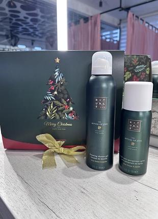 Набір rituals в новорічному пакуванні: пінка для душу, дезодорант jing
