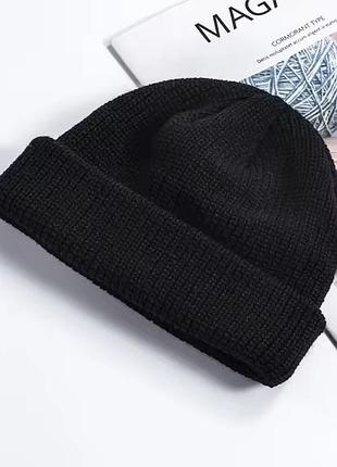 Шапка топ продаж вязаная короткая бини beanie docker докер ка до ушей как у монатика кусто леона зима осень