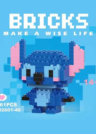 Конструктор "стич" – 161 деталь, сборная фигурка из блоков, милый персонаж disney в стиле лего