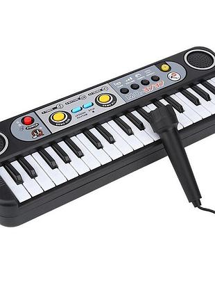 Синтезатор детский с микрофоном пианино детское на батарейках