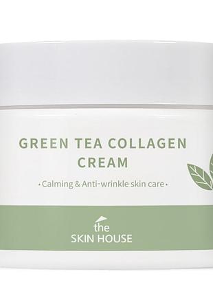 Крем успокаивающий с коллагеном и зеленым чаем the skin house green tea