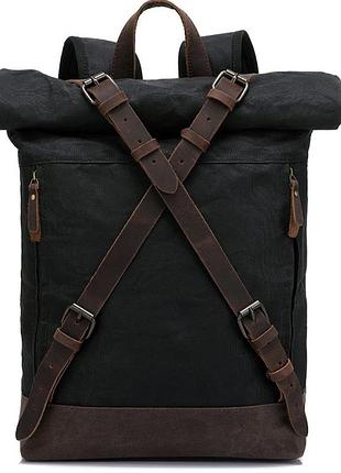 Рюкзак роллтоп мужской городской gfavor 0151 влагостойкий износоустойчивый винтажный 20л цвет черный