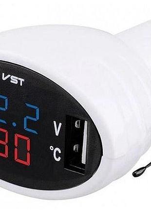 Цифровий авто термометр з вольтметром vst-708