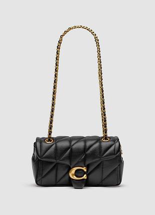 Сумка жіноча coach tabby shoulder bag 20 with quilting black/gold