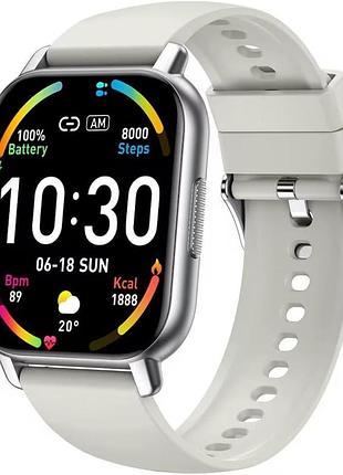 Смарт-часы hoxe с ответом на звонки, 1.85" hd экран, мониторинг здоровья (серый)