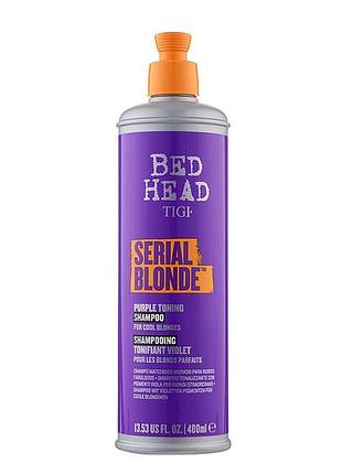 Шампунь tigi для нейтрализации желтизны для блондинок bed head serial blonde purple toning shampoo 400 мл