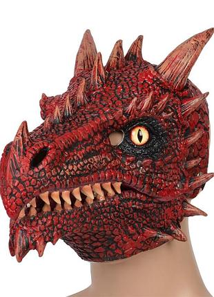 Маска дракона реалистичная для взрослых и детей с подвижной челюстью огненный дракон