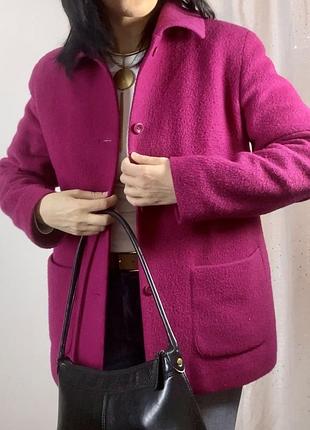 Шерстяное пальто женское max&co фуксия