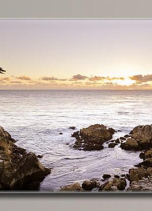 "скалы у моря 2" картина на холсте для интерьера 91, 54